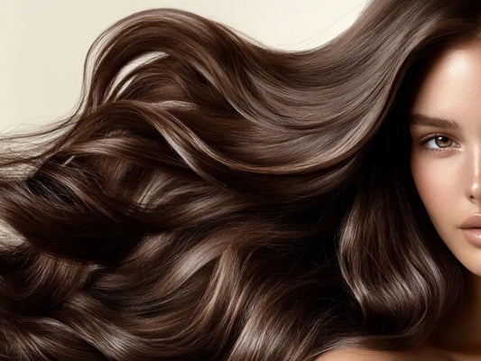 Tuzsuz şampuan sonrası parlak ve sağlıklı düz kahverengi saç görünümü