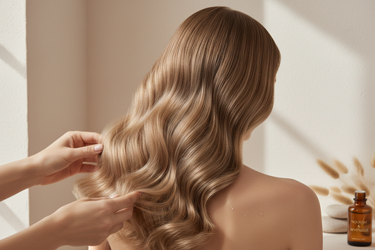 İnce telli saçlar için hacim artırıcı yöntemler uygulanan dalgalı ve parlak uzun saç modeli