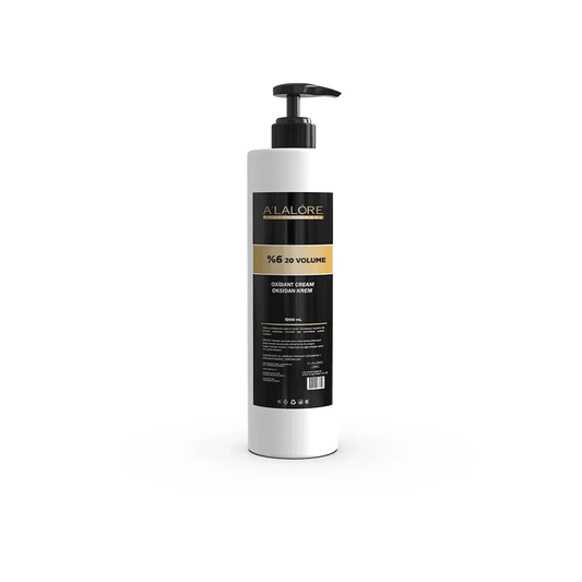 A'LALÓRE markalı siyah beyaz ambalajlı oksidan krem pompalı şişe 1000 ml