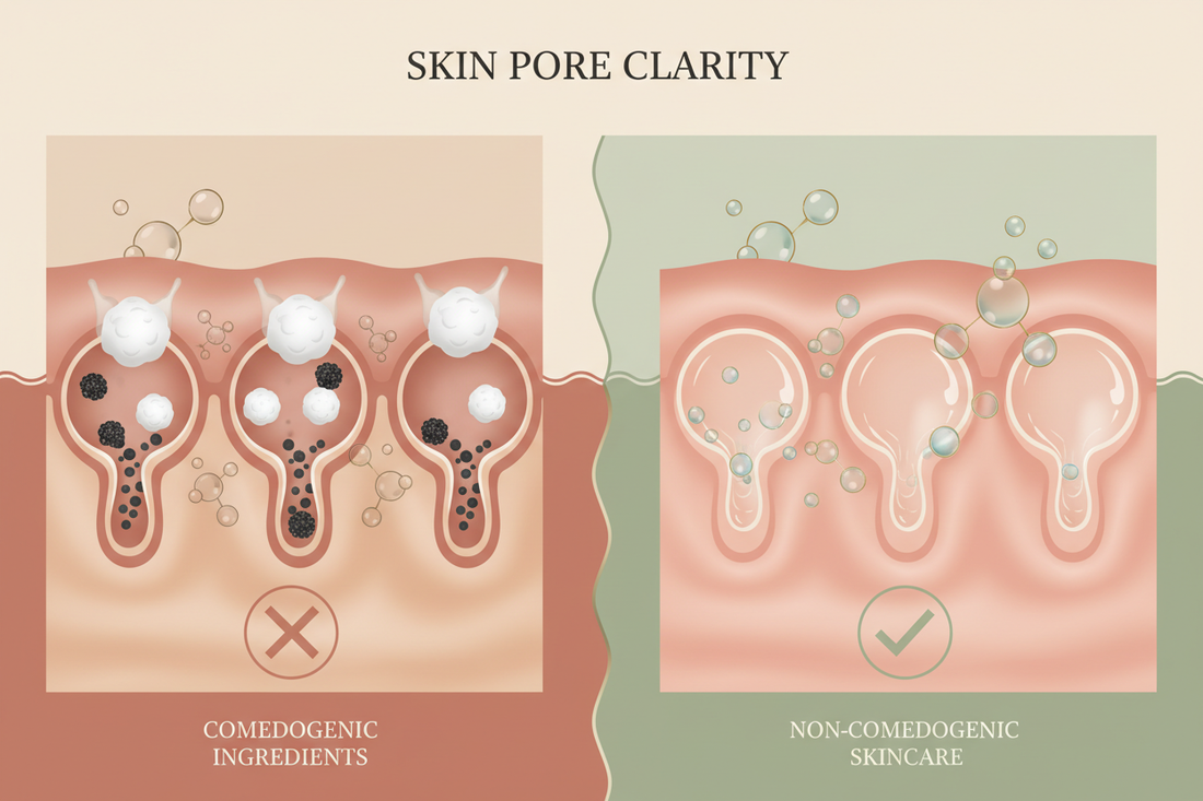 Komedojenik olmayan ürünler nedir sorusunu açıklayan cilt gözenek temizliği diyagramı