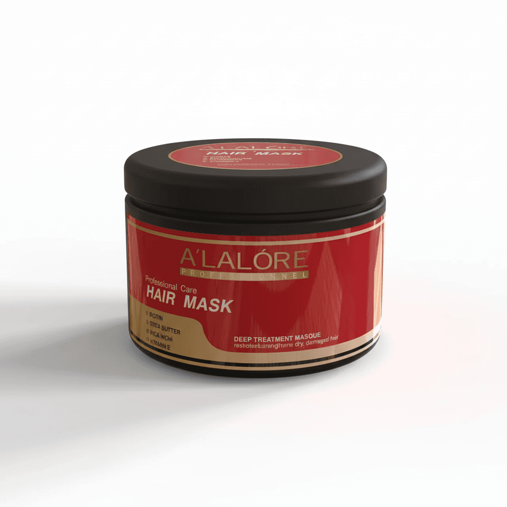 Alalore markalı biotinli saç maskesi kırmızı ve siyah kutuda derin bakım için