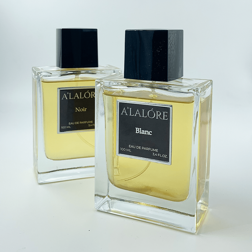 A'LALÓRE erkek parfümü 100 ml şeffaf cam şişede siyah kapaklı