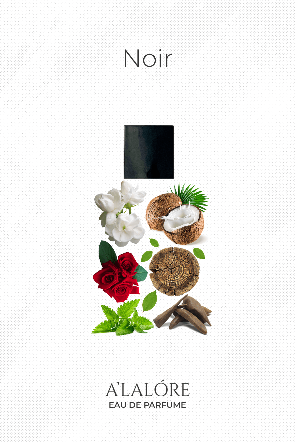 A'LALÓRE noir erkek parfümü 100 ml doğal çiçekler ve odunsu notalar ile