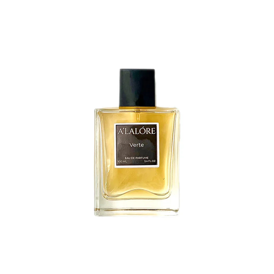 A'LALÓRE markalı erkek parfümü 100 ml cam şişede siyah kapaklı
