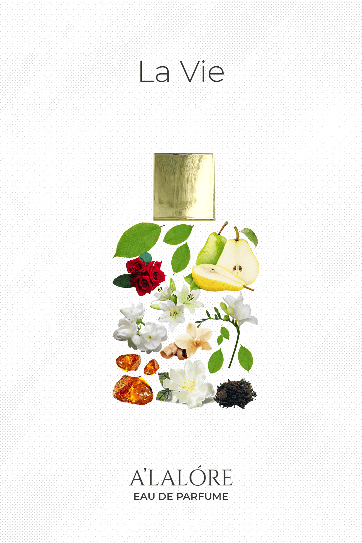 Alalore markalı kadın parfümü 100 ml şişesi ve meyve çiçek notalarıyla şık parfum tasarımı