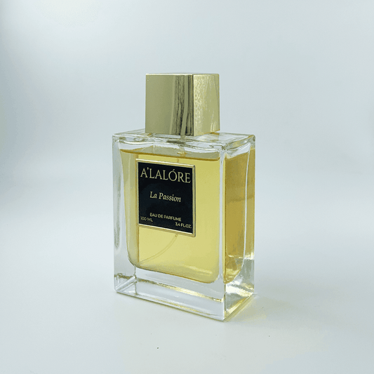 Alalore markalı kadın parfümü 100ml şık cam şişede altın kapaklı La Passion modeli