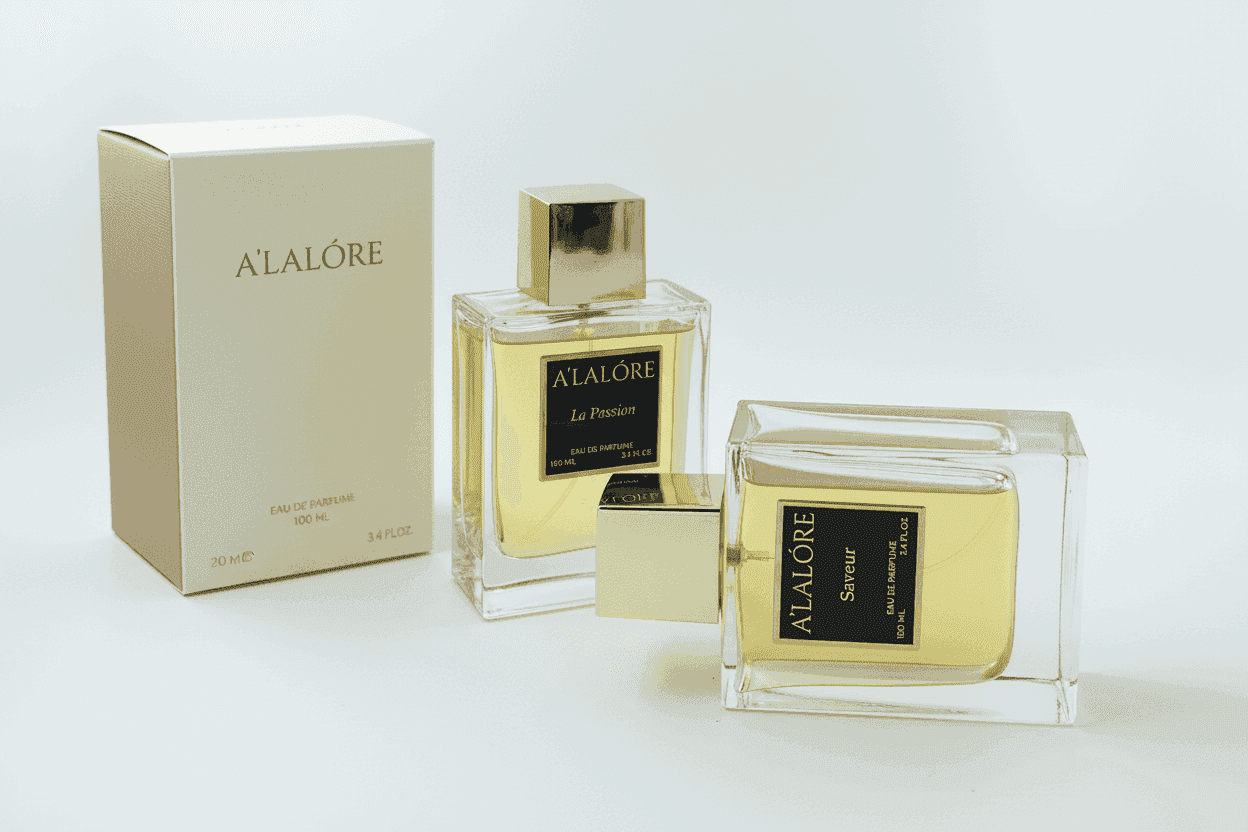 Alalore marka kadın parfümü 100ml şişe ve kutu seti sade tasarımla