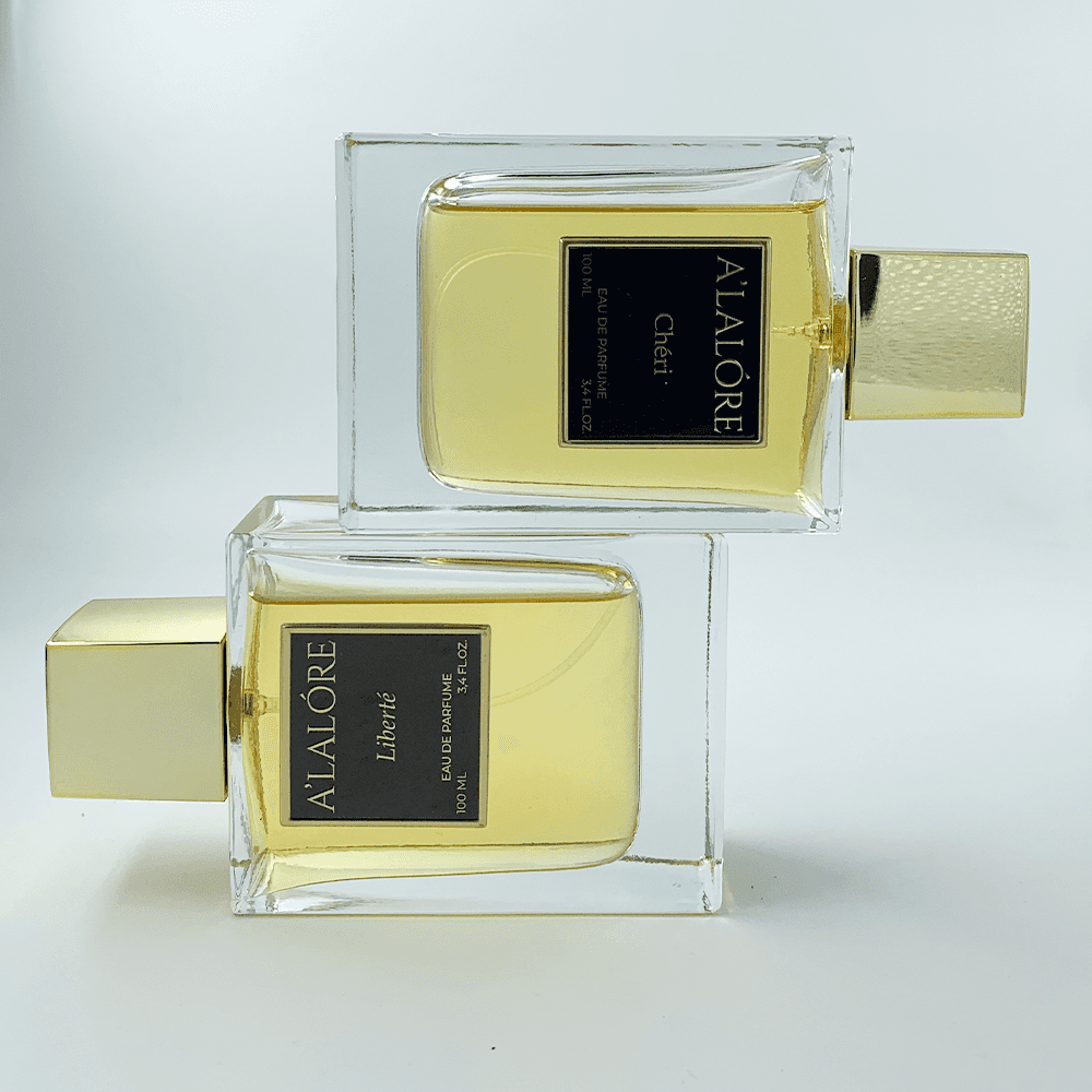Alalore markalı iki şişe kadınlar için kalıcı parfüm şeffaf cam ve altın kapaklı