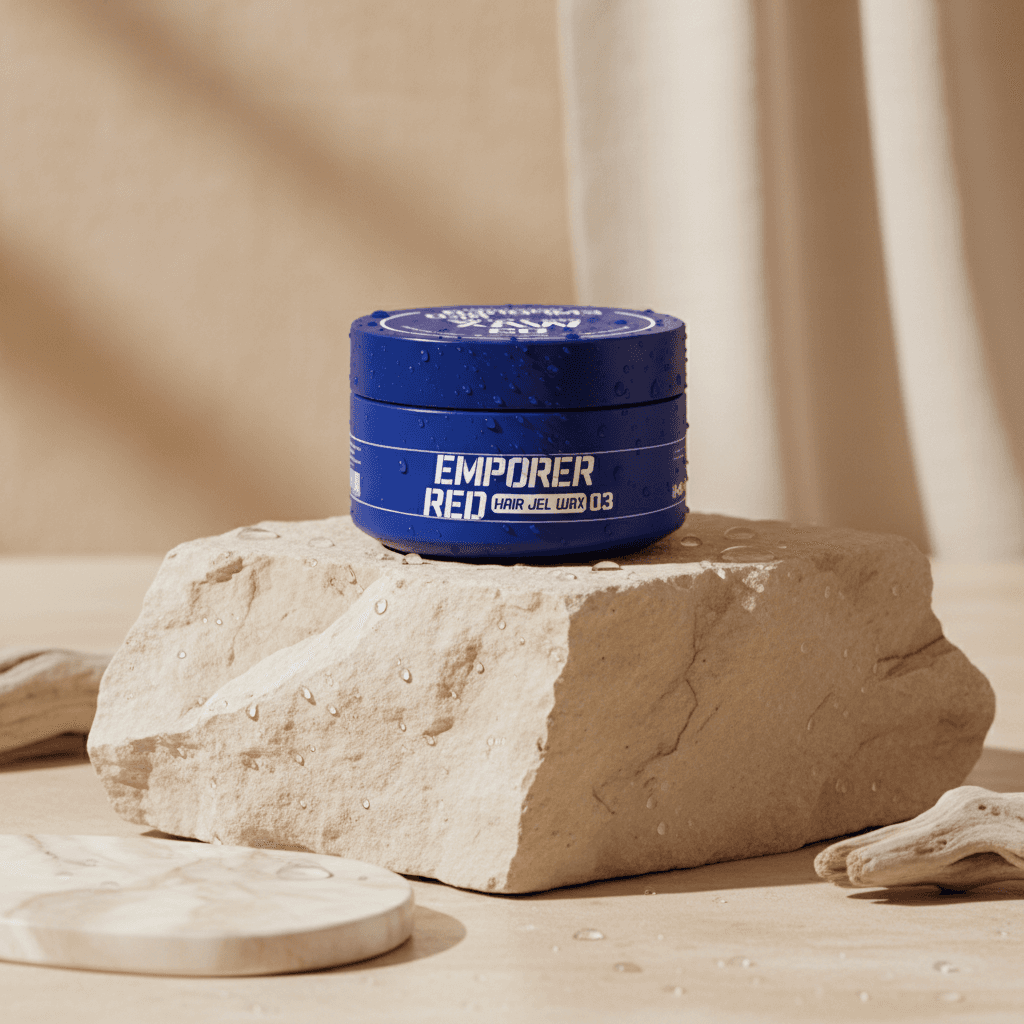 Alalore marka saç şekillendirici jel wax içeren mavi kutuda saç şekillendirme ürünü